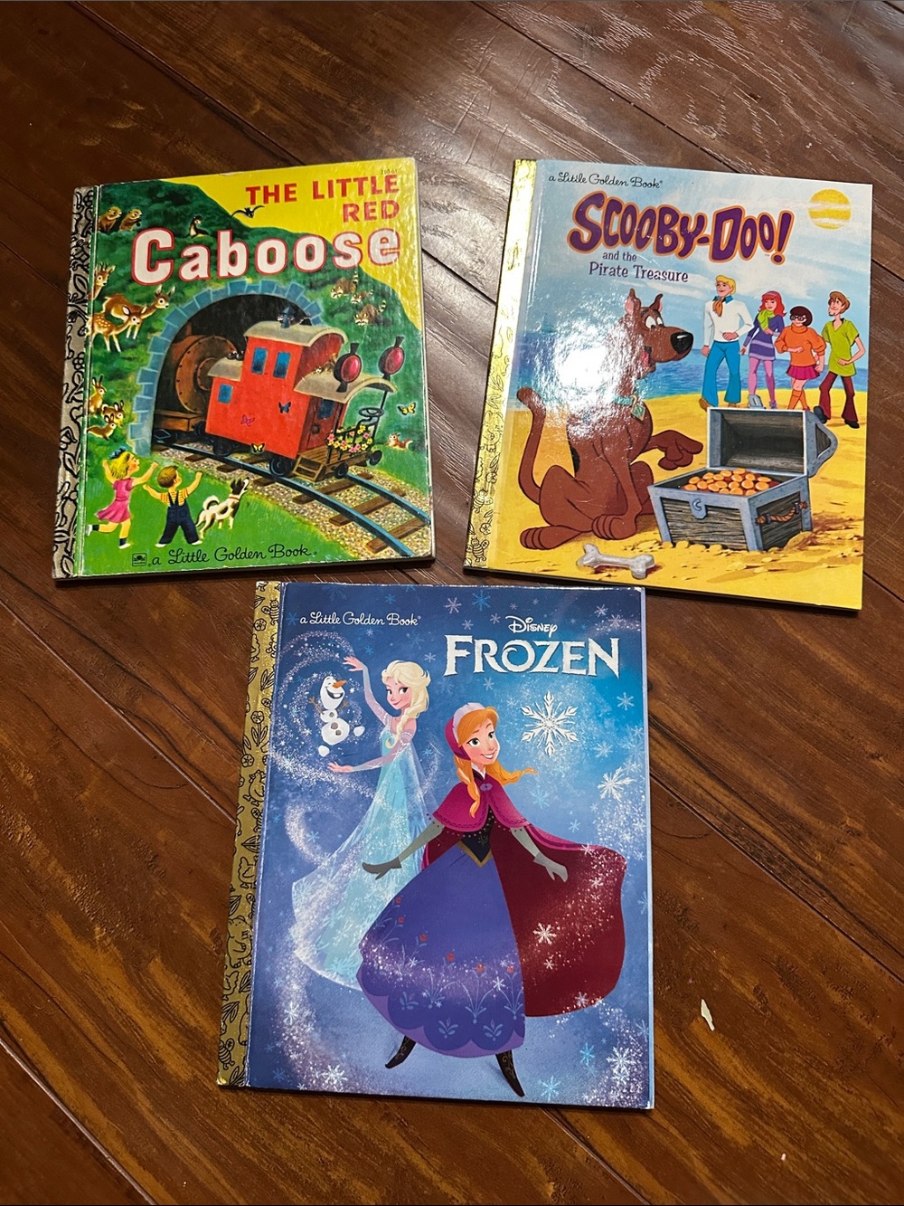 Little Golden Books Lot Scooby-Doo Frozen Little Red Caboose 3 Books